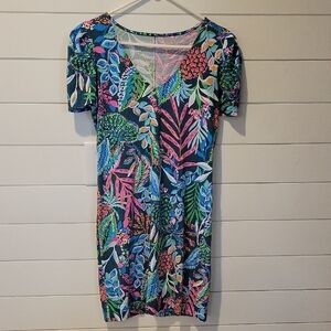 Lilly Pulitzer Colorful Patterned Dress Small Green/Pink
